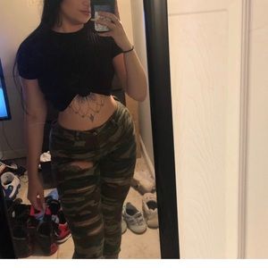Ripped camo jeans